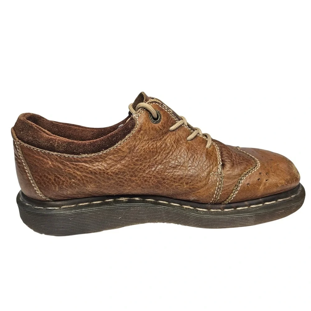 Dr. Martens Women Size 9 Brown Leather Wingtip Oxford Shoes Casual Low Top PC091